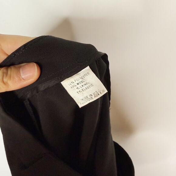 Theory Size 4 Black Button Front Pencil Skirt Wool Stretch Career Work Office - Picture 6 of 7